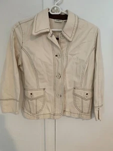 Cato Button-up Ivory Dressy Jacket 3/4 Length Long Sleeve Women's Size M - Picture 1 of 3