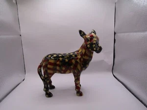 Vintage Democratic Donkey American Flag Figurine New Patriotic - Picture 1 of 10