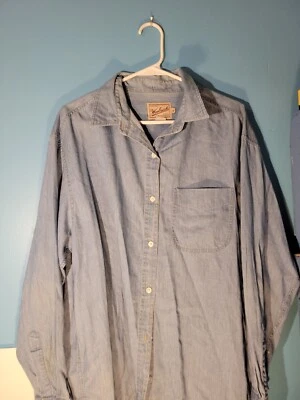 Woolrich Rugged Outdoorwear Mens Denim Button Up Long Sleeve Shirt Size XL - Image 1 of 4