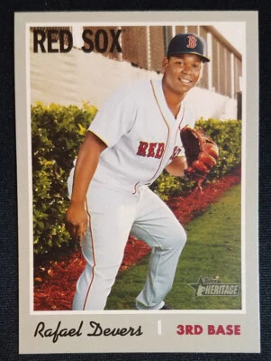 2019 Topps Heritage #163 Rafael Devers Base Card Boston Red Sox MINT - Image 1 of 2