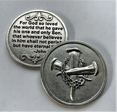 New Unique Cross Crown of Thorns Golf Ball Marker Pocket Token - John 3:16