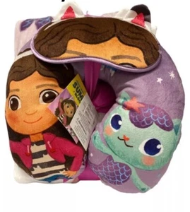 Gabby’s Dollhouse Travel Set, 50 x 40 Throw, Eye Mask, Neck Pillow, 3-Piece NEW - Picture 1 of 2