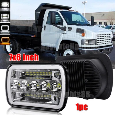 Fit Chevy Kodiak C4500 C5500 2003-2009 5x7''7X6'' LED HEADLIGHT HI-LO BEAM w/DRL - Image 1 of 4