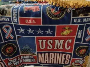 Coperta tessuto in pile senza cucire - US Marines - Foto 1 di 1