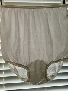Bali Full Panty Brief Wide Mushroom Gusset Silky Sissy 2XL 9 Granny High Waist - Picture 1 of 5