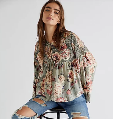 FREE PEOPLE Elsa Embellished Floral Jacket MEDIUM RRP$198 - Image 1 of 4
