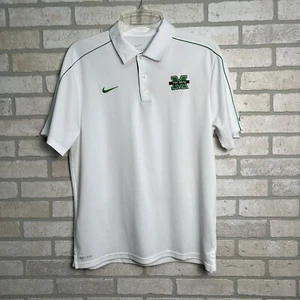 Marshall Thundering Herd Nike Dri-Fit Polo Shirt Mens Medium White The Herd - Picture 1 of 11