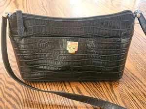 ETIENNE AIGNER Handtasche Schwarz Leder Schultertasche Gold Hardware - Bild 1 von 12