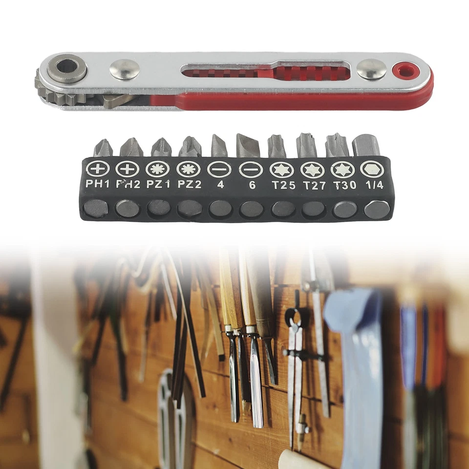 Ratchet Wrench Tool Bit Set Chrome Vanadium Steel Mini Screwdriver Bit - Image 1 of 4