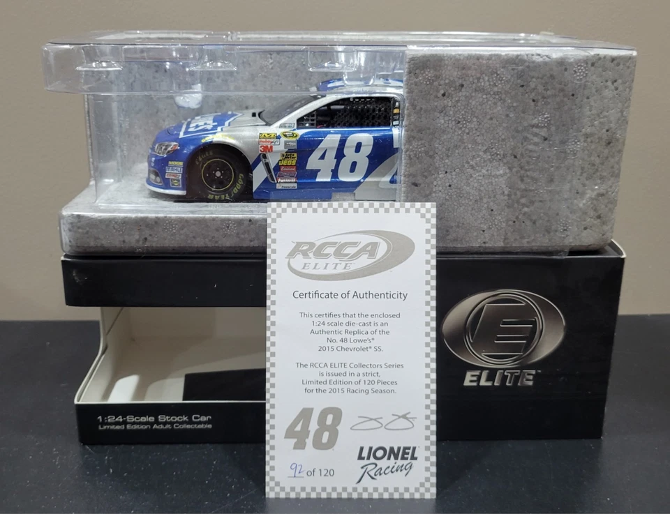 1/24 RCCA Elite 2015 Jimmie Johnson #48 Lowe's NASCAR Diecast #92 out of 120 - Image 1 of 4