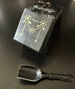 Antique German Doll’s Tin Coal Scuttle & Scoop, C 1910 - Picture 1 of 7