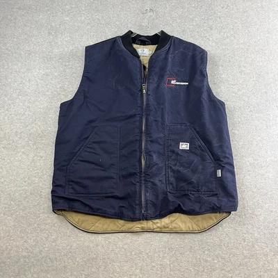 Tyndale FR Vest Mens Blue XXL Full Zip Flame Resistant CAT4 USA Canvas Quilted - Image 1 of 4
