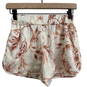Aritzia Little Moon weiß & verbrannt orange Boho Dschungel Print Shorts Größe XXS - Bild 1 von 6