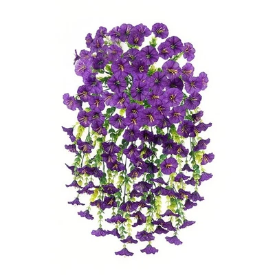 4PCS Artificial Morning Glory Vines UV Resistant Hanging Flowers Outdoor Decor - Image 1 of 4