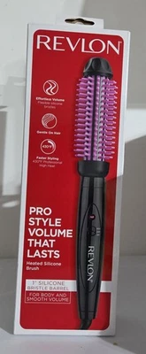 Revlon Pro Collection Heated Silicone Bristle Curl Brush Black - 1" Barrel NIB - Image 1 of 2