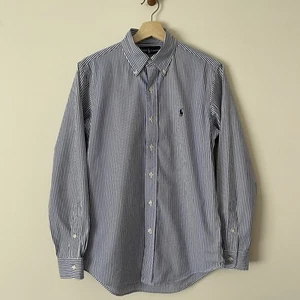 Polo Ralph Lauren Herren Hemd Vintage Small S Custom Fit Blau Weiß Langarm - Bild 1 von 8