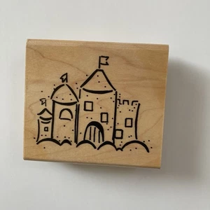JRL Design Co By the Sea Sandcastle Beach Wood Rubber Stamp - Picture 1 of 3