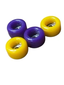 Purple & Orange Plastic Fingerboard Skateboard Bearing Wheels - Picture 1 of 1