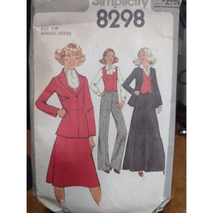 Chaleco, pantalones vintage con patrón de simplicidad 9298 Misses & Junior Petites... (1977) - Imagen 1 de 2