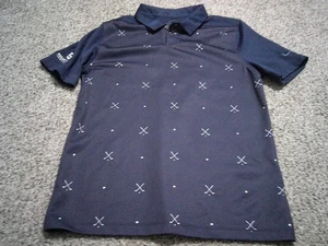 Nike Golf Dri-Fit Polo Shirt Youth L Youth Blue Short Sleeve Wells Fargo Champ - Picture 1 of 3