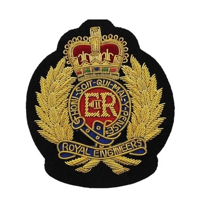 Royal Engineer Blazer Badge ER Gold Wire Badge Embroidered crest Customized Hand - Image 1 of 3