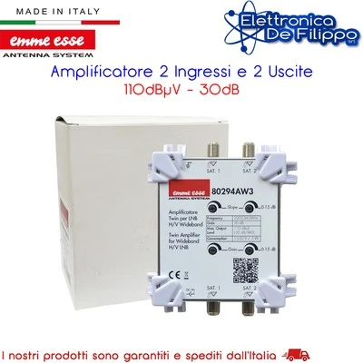 Amplificatore 2 Ingressi e 2 Uscite 110dBuV - 30dB - Immagine 1 di 2