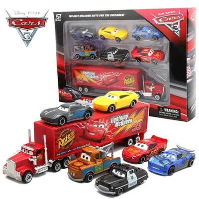 Camión diecast 7 piezas Disney Pixar Cars Lightning McQueen Jackson Storm Mack Foto 1 de 4