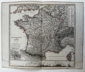 Francia Suiza Perfiles Montaña 1861 Berghaus Stieler Mapa Grabado - Imagen 1 de 6