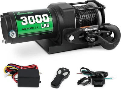 Cabrestante ESTIMULADOR 3000lb ATV con Cuerda Sintética, Cabrestante Eléctrico 12V, con Inalámbrico Foto 1 de 4