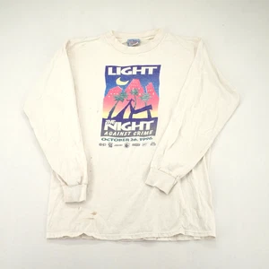 Vintage 1996 Light the Night Against Crime Long Sleeve T-Shirt Size L - Picture 1 of 9