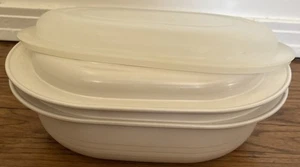 3pc VTG 3 Qt Tupperware® ULTRA21 Casserole Ovenware Oven Lid Plastic Storage Lid - Picture 1 of 14