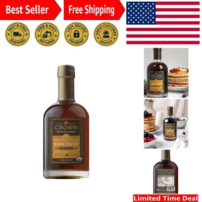 Jarabe de arce orgánico color oscuro, sabor robusto, 12,7 fl oz, 100 % puro, mejora... Foto 1 de 4