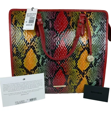 Bolso de cuero nuevo con etiquetas Brahmin Tia Red Dragon Experium con asa superior SOLO Foto 1 de 4