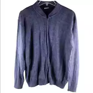 Men’s Vomani Vintage Blue Zip Up Sweater Medium! - Picture 1 of 7