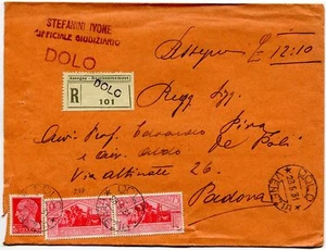 1930 Virgilio coppia 75 cent. su Raccomandata STEFANINI IVONE uff. Giudiziario - Picture 1 of 1