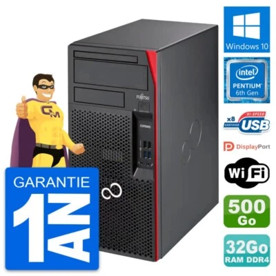 PC tour Fujitsu Esprimo P557 Pentium G4400 RAM 32Go Disco 500Go Windows 10 Wifi - Imagen 1 de 4
