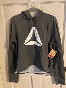 Reebok cropped French terry hooded sweatshirt L NWT - Picture 1 of 2