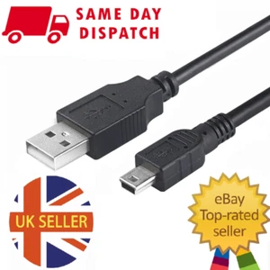 1M 2M 3M MINI USB 2.0 Cable Sync+Charge Lead Type A to 5 Pin B Phone Charger UK - Picture 1 of 8