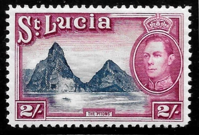 1938 ST. LUCIA   SC#122 MNH**OG THE PITONS/ Two mountainous volcanic - Image 1 of 2