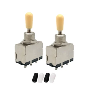 FLEOR 2PCS Box Style 3 Way Switch Guitar Toggle Switch Chrome with 3 Tips - Picture 1 of 9