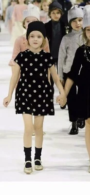 Bonpoint alta costura vestido festivo negro terciopelo brillo plata Peter Pan 4 6  Foto 1 de 4