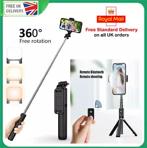 Telescopic Selfie Stick Bluetooth Tripod Monopod Phone Holder For iPhone Samsung - Picture 1 of 10