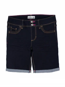 Jordache Girls Rolled Cuff Blue Denim Bermuda Shorts Size 7 - Picture 1 of 2