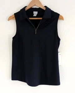 Camiseta sin mangas Chico's Zenergy Sport para mujer azul sin mangas 1/4 cremallera Pollo talla 0 - Imagen 1 de 7