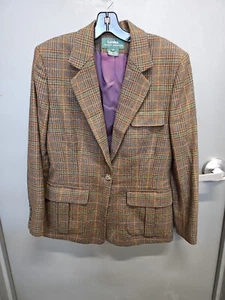 Womens Lauren Ralph Lauren Tweed Blazer Sz 8 100% Lambswool - Picture 1 of 4