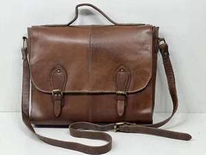 Remarkable vintage real leather messenger bag with shoulder strap GiGi New York - Picture 1 of 11