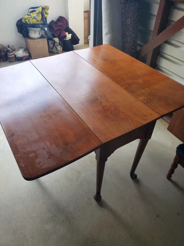 Antique English Queen Anne Drop Leaf Dining Table Cover