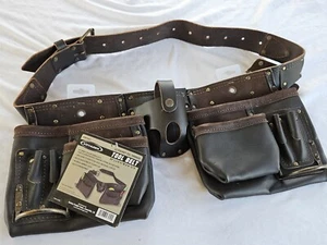 Werkzeuggürtel 12 Taschen ölgegerbtes braunes Leder Voyager 50" Bau Zimmerei - Bild 1 von 8