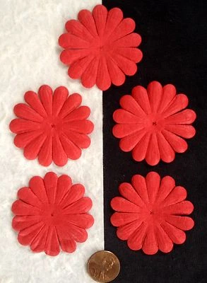 10 Flores Pétalos Rojos Flor Margarita Hecho a Mano Papel Morera Boda San Valentín Foto 1 de 4