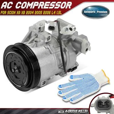 Compressor AC com polia de 4 ranhuras para Scion xA xB 2004-2006 L4 1.5L 883102B720 - Imagem 1 de 4